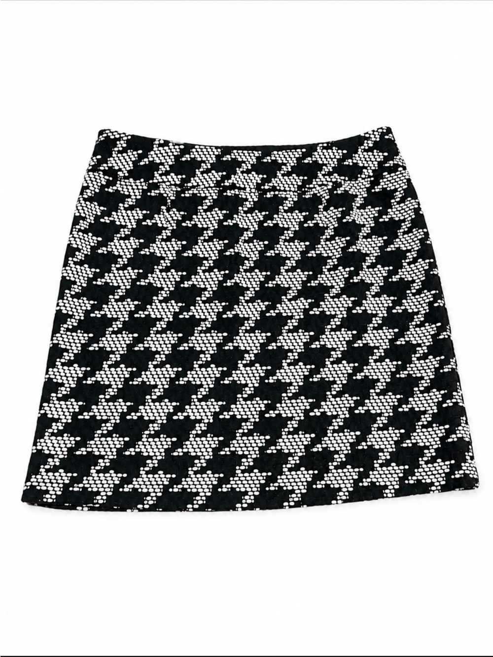 Talbots Petites Italian Fabric Wool Blend Houndstooth A-Line Mini Skirt Size 14P